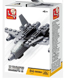 #B0596A Gray Military Airplane Building Block Set
