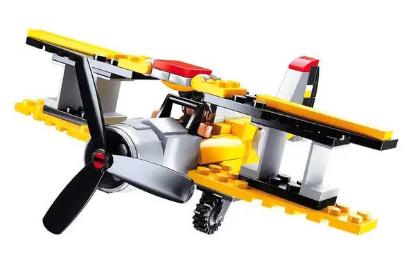 そらびび in the past set B667B Aviation Biplane Building Brick Kit | Action Toys