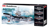 #B0698 Model Bricks Aircraft Carrier 2-in-1 Building Brick Set