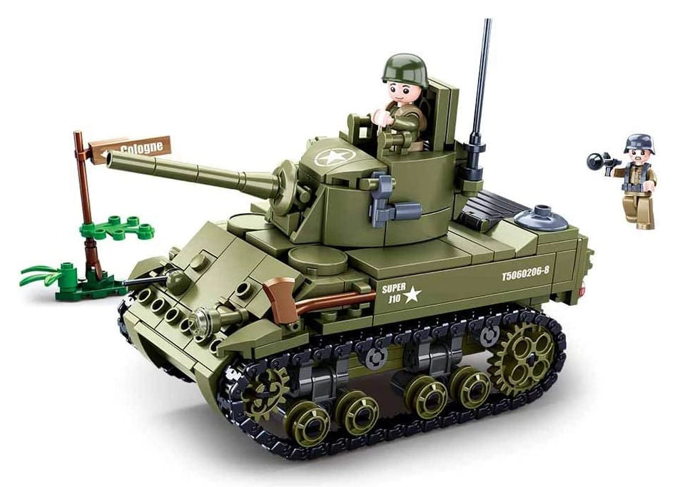#B0856 WWII M5 Stuart Light Tank Building Block Set