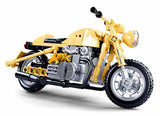 #B0959 Model Bricks Yellow Motorcycle Building Brick Set