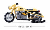 #B0959 Model Bricks Yellow Motorcycle Building Brick Set
