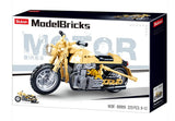 #B0959 Model Bricks Yellow Motorcycle Building Brick Set