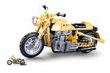 #B0959 Model Bricks Yellow Motorcycle Building Brick Set