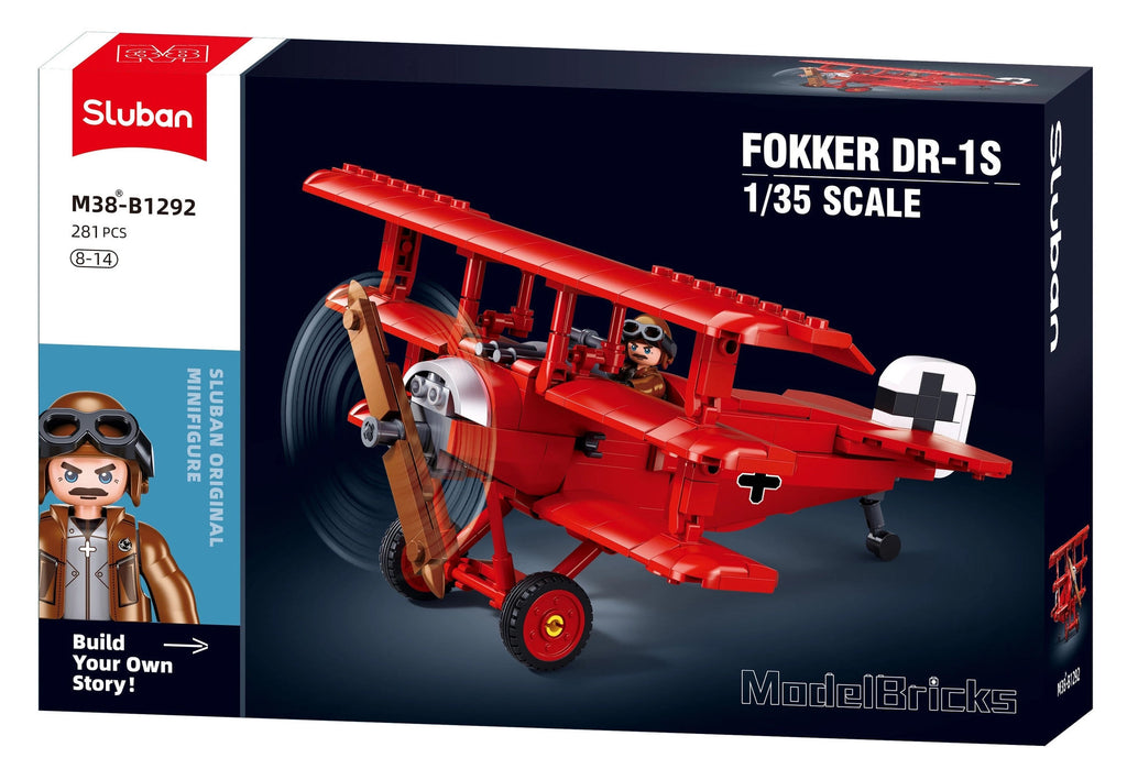 #B1292 Model Bricks Fokker DR-S1 Plane Building Brick Set