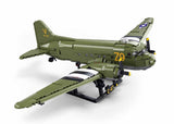 #B1366 WWII Douglas C-47 Skytrain Troop Carrier Airplane Building Brick Set
