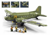 #B1366 WWII Douglas C-47 Skytrain Troop Carrier Airplane Building Brick Set