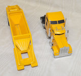 #CB1422 1/64 Yellow Kenworth Cab with Custom Built Belly Dump Trailer - No Package, AS IS
