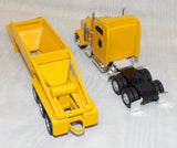 #CB1422 1/64 Yellow Kenworth Cab with Custom Built Belly Dump Trailer - No Package, AS IS