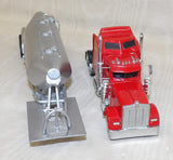 #CB1423 1/64 Red Kenworth Cab with Custom Built Fruehauf 3-Drop Tanker Trailer - No Package, AS IS