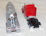 #CB1423 1/64 Red Kenworth Cab with Custom Built Fruehauf 3-Drop Tanker Trailer - No Package, AS IS