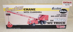 #CUST1052 1/50 Shield Bantam Crane with Clamshell on White WC22 Truck, 2010 National Toy Truck'n Construction Show