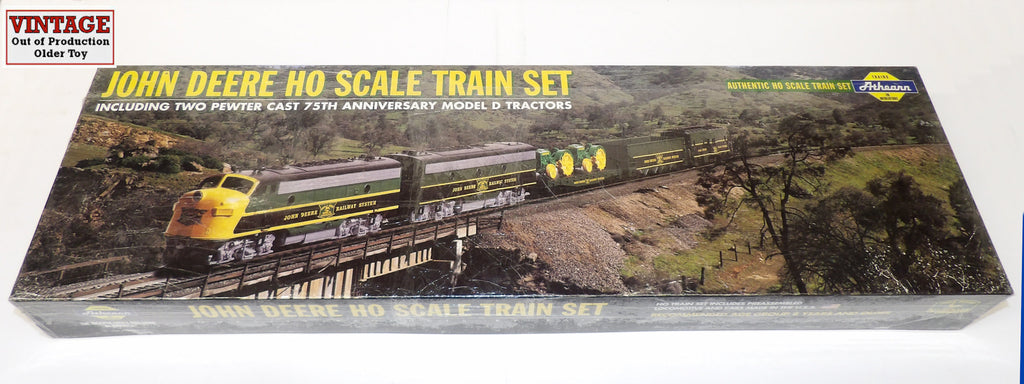 #D4404 1/87 John Deere HO Train Set with Model D Tractors 75th Anniversary, 2nd in a Series - Opened Box, AS IS