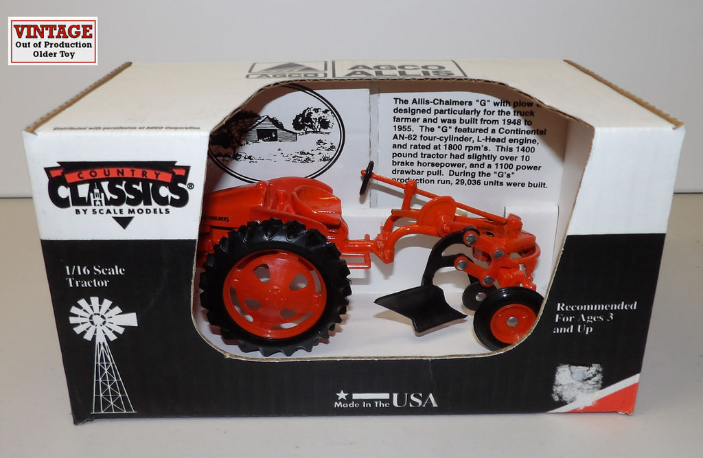 #FF0224 1/16 Allis-Chalmers G Tractor with Plow