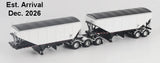 #J164FFGTR0001 1/64 B-Train Grain Trailers, White with Black Frame
