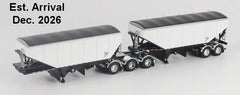 #J164FFGTR0001 1/64 B-Train Grain Trailers, White with Black Frame