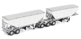 #J164FFGTR0003 1/64 B-Train Grain Trailers, White with Silver Frame
