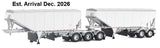 #J164FFGTR0003 1/64 B-Train Grain Trailers, White with Silver Frame