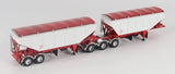 #J164FFGTR0004 1/64 B-Train Grain Trailers, White with Red Frame