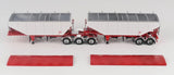 #J164FFGTR0004 1/64 B-Train Grain Trailers, White with Red Frame