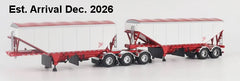 #J164FFGTR0004 1/64 B-Train Grain Trailers, White with Red Frame