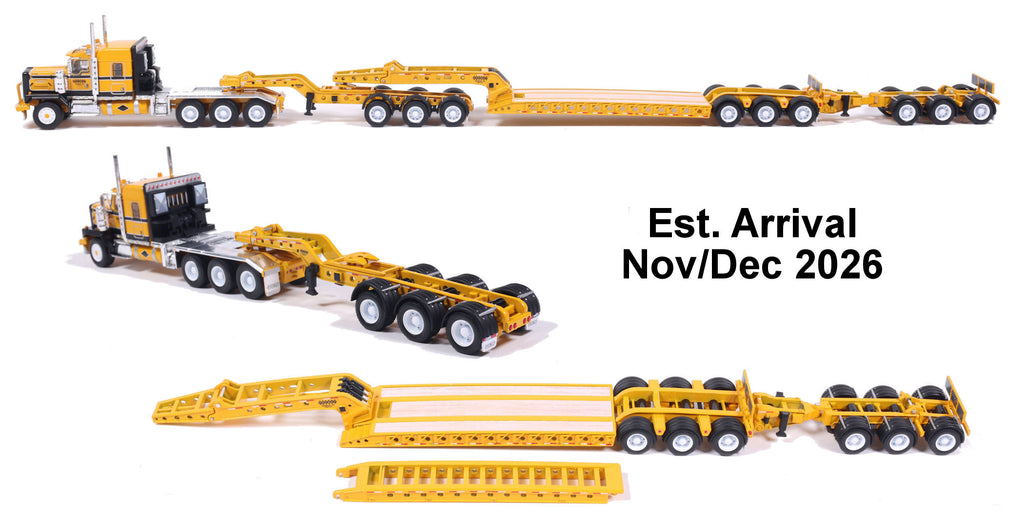 #J164FFGT0004 1/64 Premay Equipment Ltd. Kenworth C500 3x3x3 Heavy Haul Lowboy with Jeep & Booster