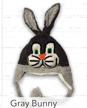 #KC005A Youth Dark Gray Bunny Animal Hat