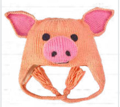 #KC024 Youth Pink Pig Animal Hat