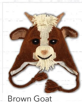 #KC033A Youth Brown Goat Animal Hat