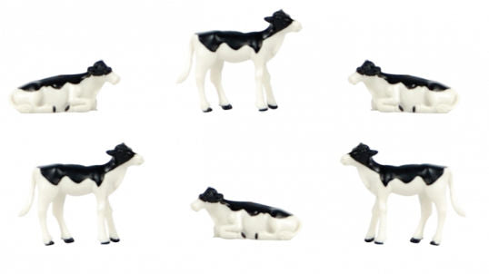 #KG571974 1/32 Black & White Dairy Calves, 6 piece