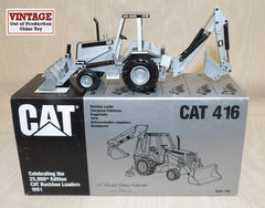 #NZG285 1/50 Cat 416 Cat Backhoe Loader Silver 25,000th Edition, Pre-Owned