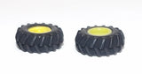 #SY201 1/64 Rubber FWA Tires with Yellow Rims, 5/8" x 1/4"