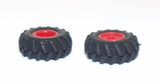 #SY203 1/64 Rubber FWA Tires with Red Rims, 5/8" x 1/4"