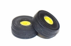 #SY206 1/64 Rubber Front Tires with Yellow Rims, 5/8" x 1/4"