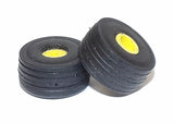 #SY208 1/64 Rubber Tires with Yellow Rims, 11/16" x 5/8"