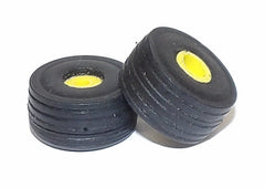 #SY208 1/64 Rubber Tires with Yellow Rims, 11/16" x 5/8"