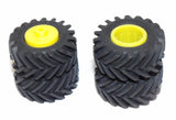 #SY213 1/64 Trelleborg 850/60x38 Rubber Tires with Yellow Duals Rims - Pair