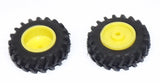 #SY217 1/64 Rubber Tires with Yellow Rims, 1 3/16" x 3/8"