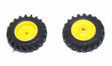 #SY218 1/64 Rubber Tires with Yellow Rims, 1 1/8" x 5/16"