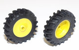 #SY218 1/64 Rubber Tires with Yellow Rims, 1 1/8" x 5/16"
