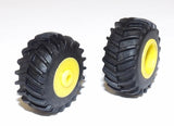 #SY219 1/64 Rubber Tires with Yellow Rims, 1" x 1/2"