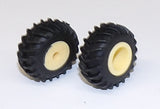 #SY222 1/64 Rubber Tires with Cream Rims, 1" x 1/2"