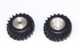 #SY223 1/64 Rubber Tires with Turned Aluminum Rims, 1" x 1/2"