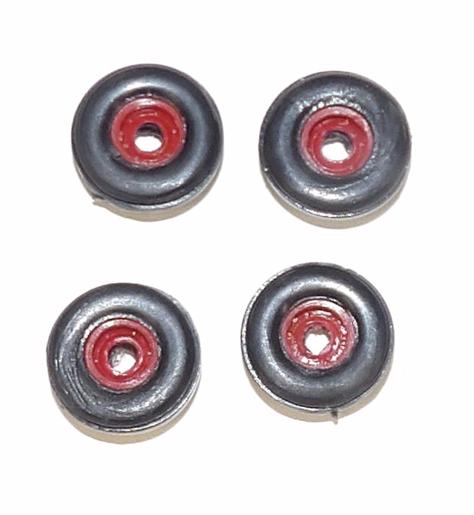 #SY230 1/64 Plastic Front Tires with Red Rims, 1/2" x 3/16"