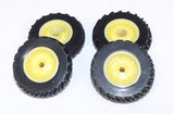 #SY232 1/64 Rubber Tires with Yellow Rims, 1 1/8" x 1/4"