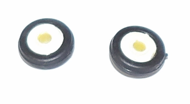 #SY235 1/64 Rubber Front Tires with White Rims, 7/16" x 3/16"