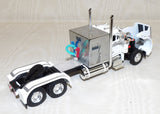 #60-1908 1/64 White & Chrome Peterbilt Model 359 with 60" Vintage Sleeper & 43' Wilson Tandem Axle High Side Grain Trailer