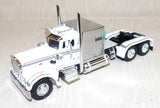 #60-1908 1/64 White & Chrome Peterbilt Model 359 with 60" Vintage Sleeper & 43' Wilson Tandem Axle High Side Grain Trailer