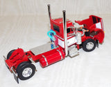 #T342 1/64 Red & White Peterbilt Model 359 Single-Axle Day Cab - No Box