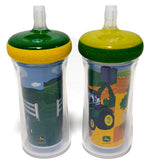#Y12078 John Deere Kids DropGuard Insulated 9 oz. Straw Cup 2-Pack